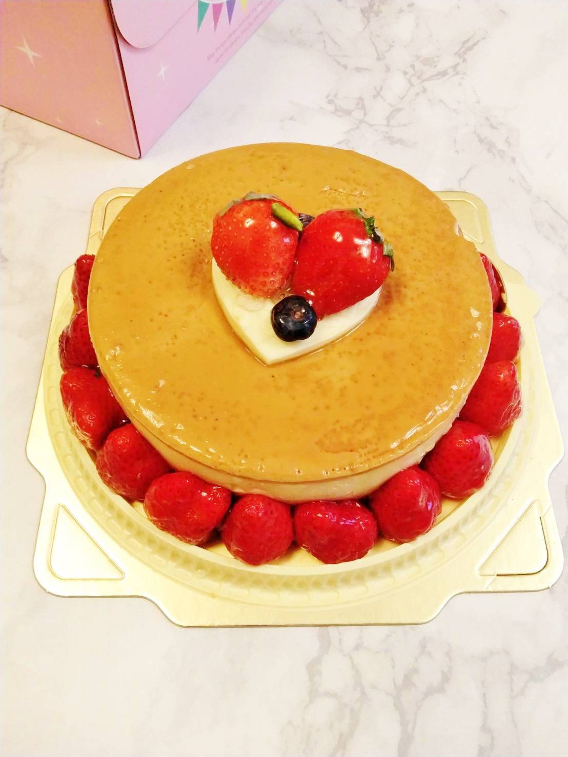 草莓生日大布丁8吋