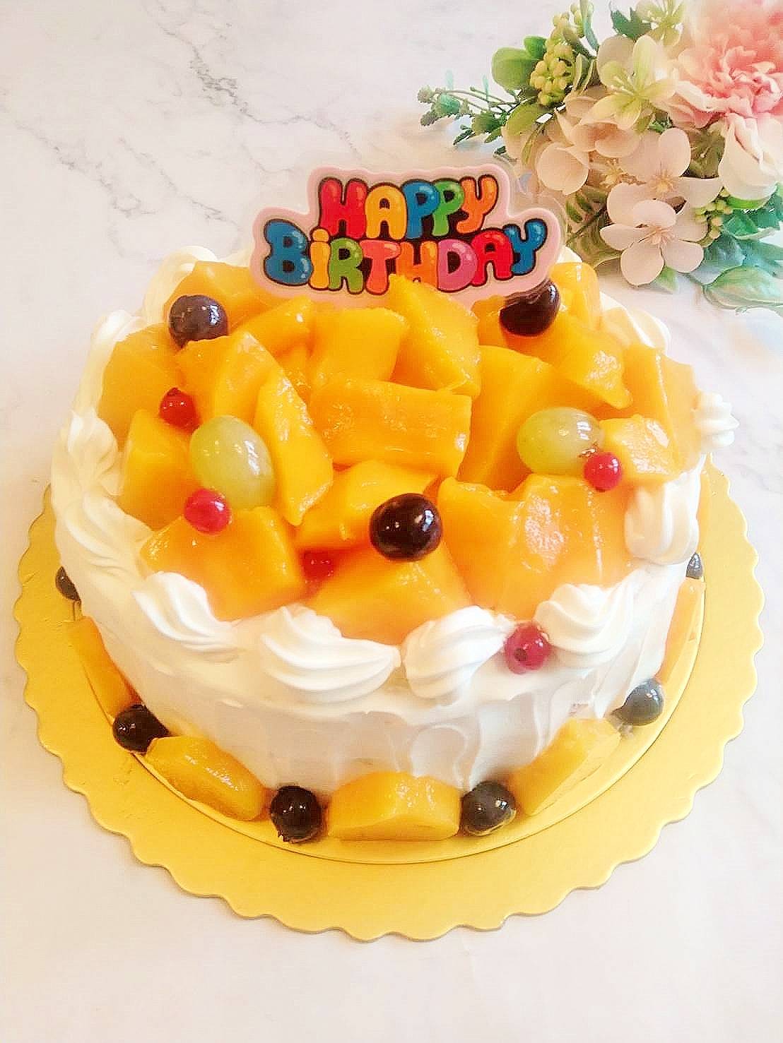 夏日限定-芒果鮮奶油蛋糕[可作抽錢蛋糕款式]