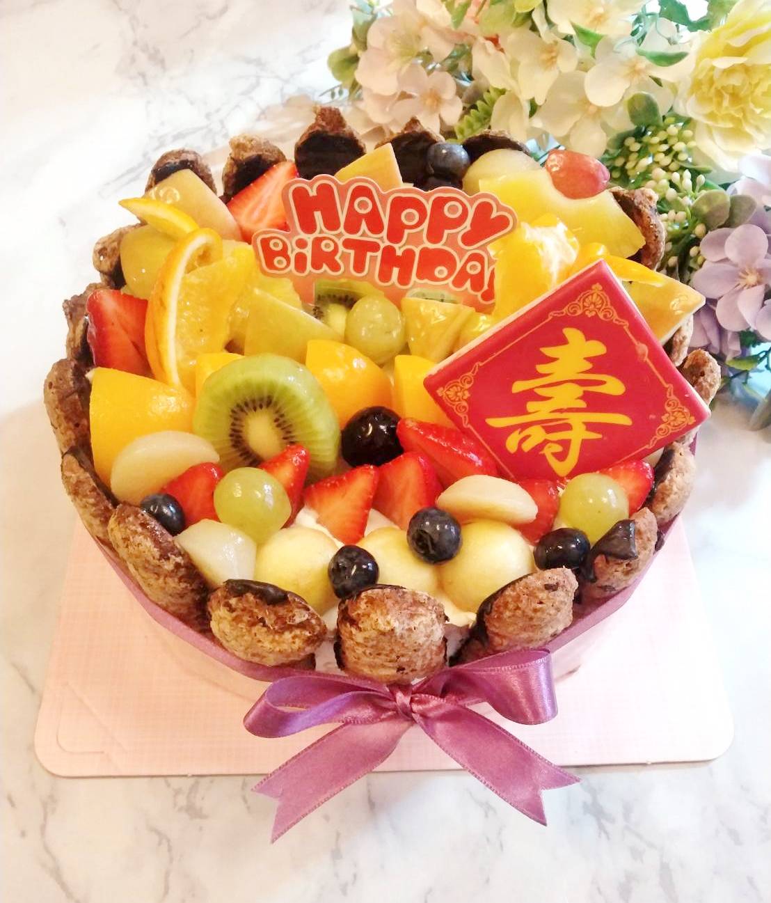 鮮果夏洛特加壽字卡(此款可作抽錢蛋糕)