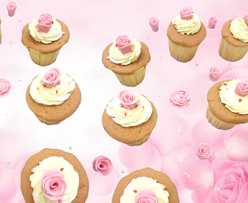 手工糖花杯子蛋糕